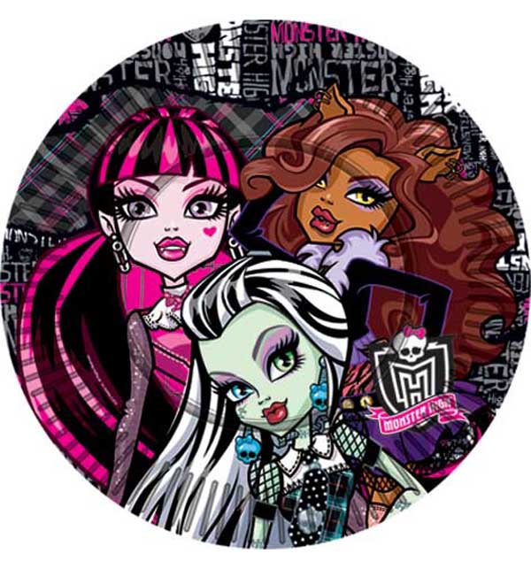 фото Набор бумажных тарелок monster high страшно красивые 10 штук