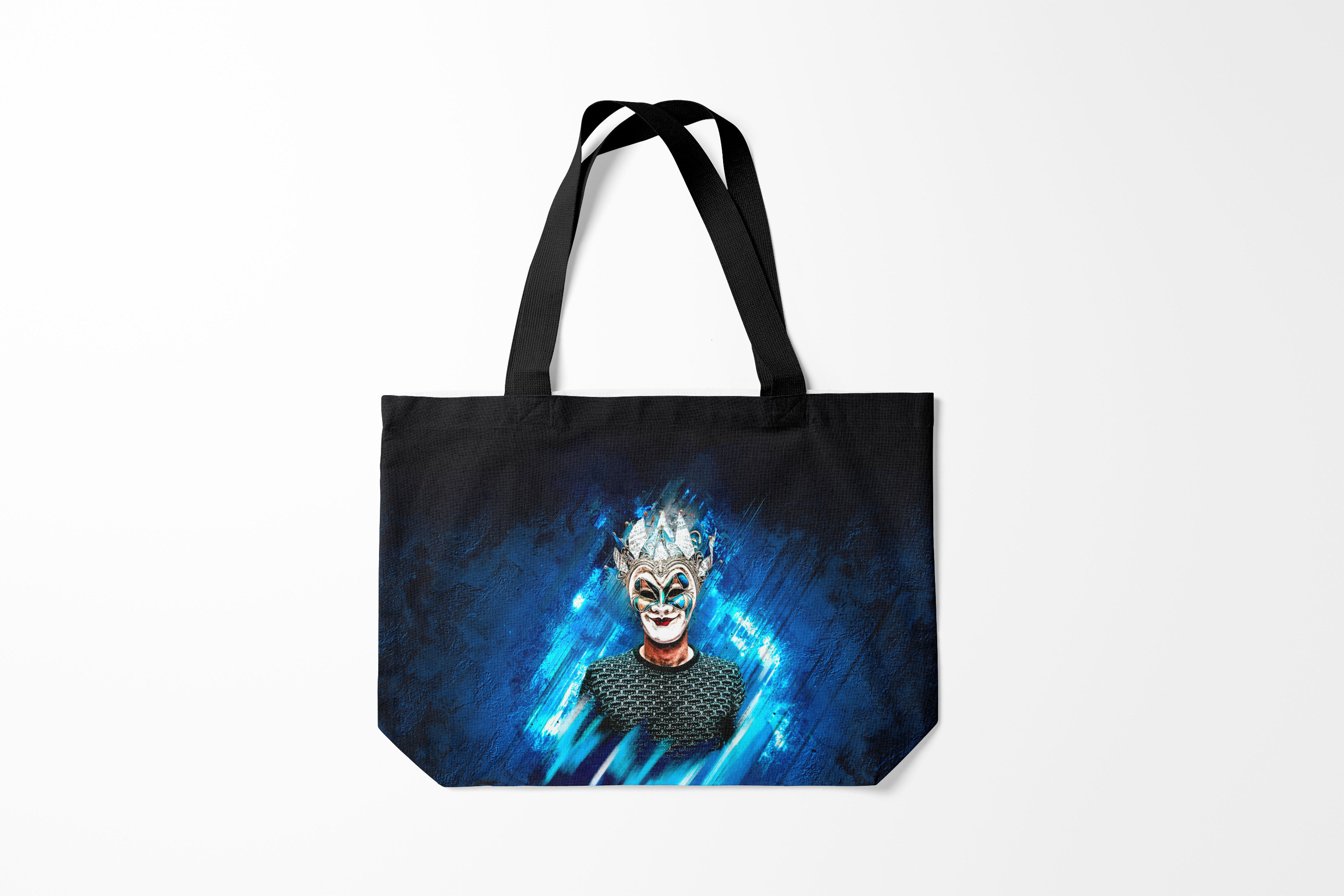 

Сумка шoппер унисекс Burnettie Boris Brejcha Blue, черный; синий, Boris Brejcha Blue