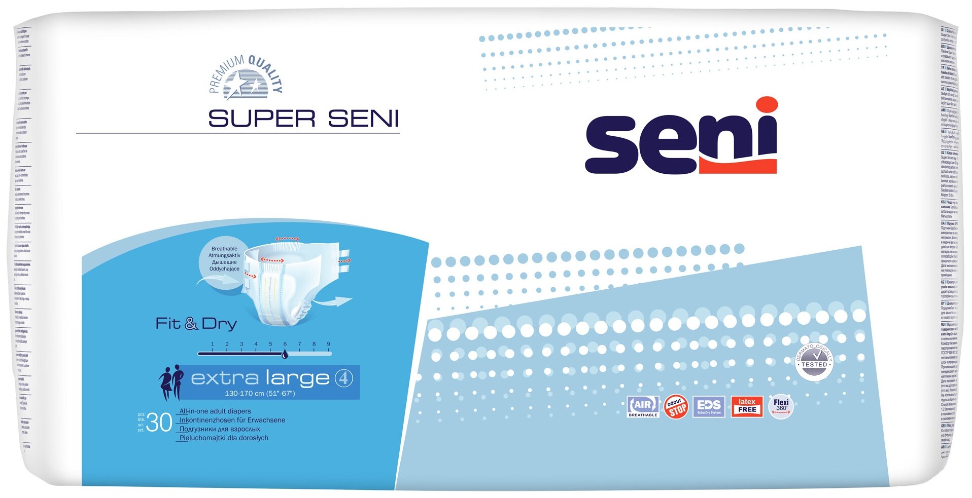 фото Подгузники для взрослых seni super extra large 130-170 см 30 шт.