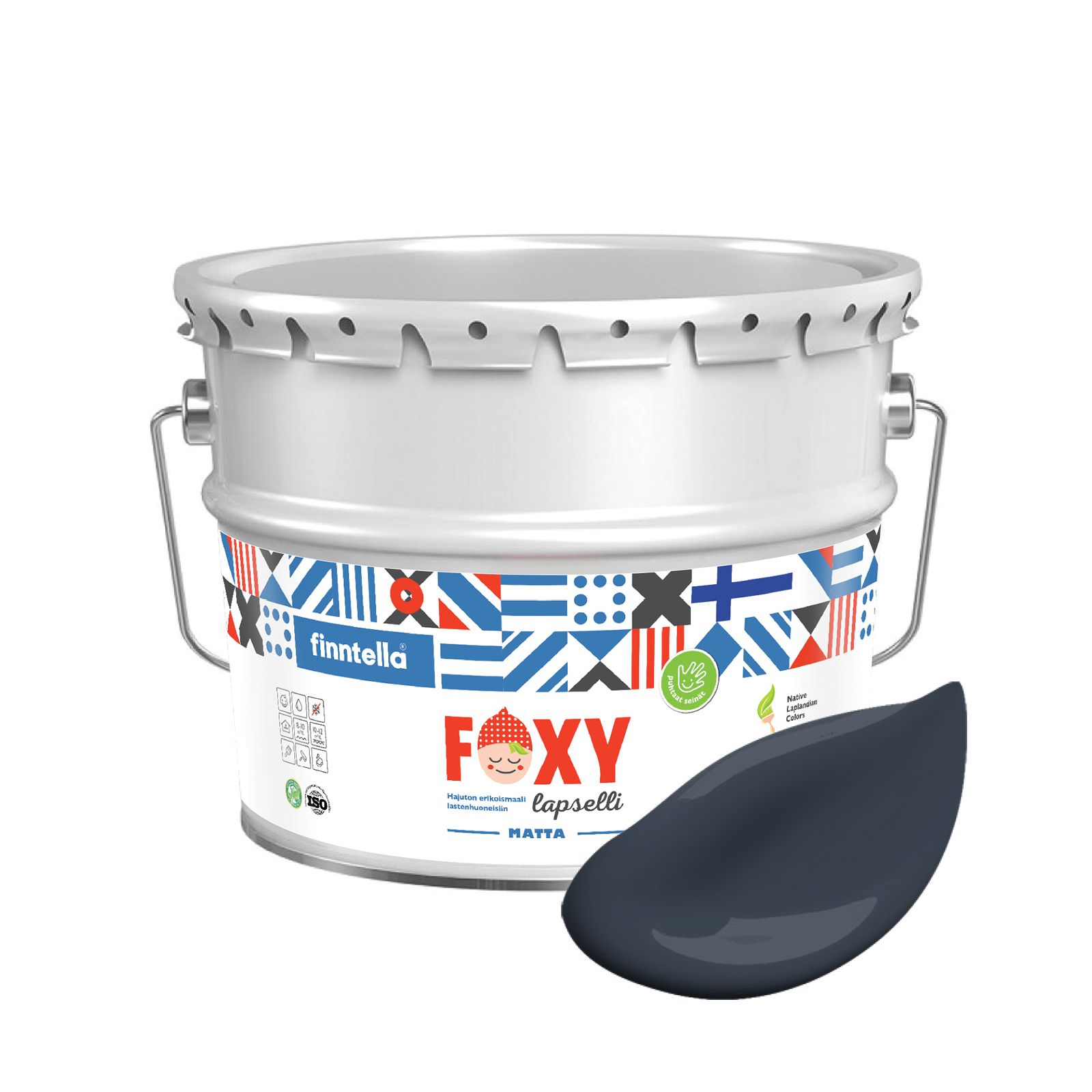

Краска для детской комнаты FOXY LAPSELLI matte, финская краска, матовая, моющаяся, цвет MU, Серый, для детской комнаты FOXY LAPSELLI matte, финская матовая, моющаяся