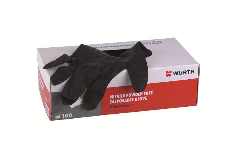 Перчатки нитриловые Wurth L цвет черный, 100 штук