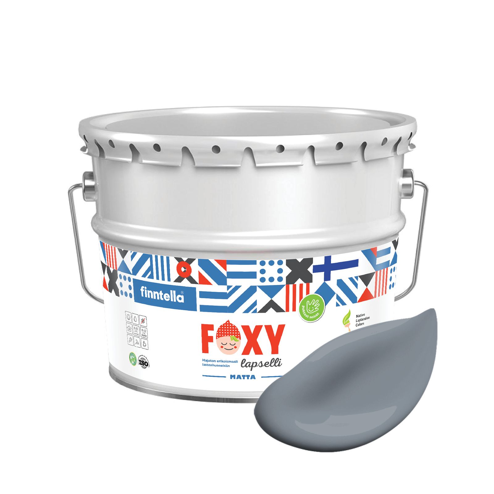 

Краска для детской комнаты FOXY LAPSELLI matte, финская краска, матовая, моющаяся, цвет KI, Голубой, для детской комнаты FOXY LAPSELLI matte, финская матовая, моющаяся