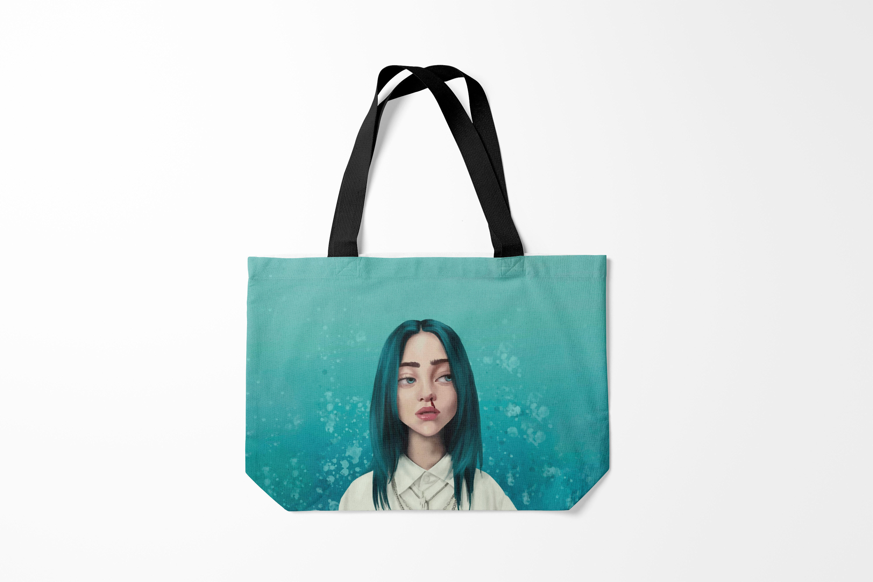 

Сумка шoппер унисекс Burnettie Billie Eilish Билли Айлиш, синий, Зеленый, Billie Eilish Билли Айлиш