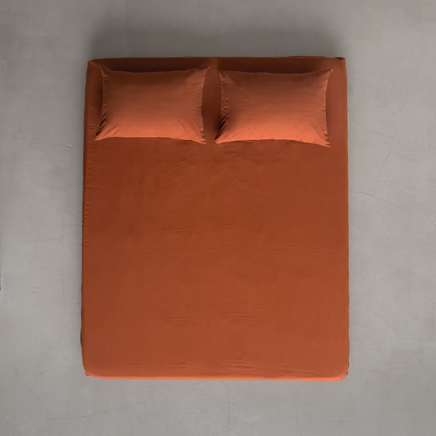 Простыня parapete из вареного хлопка 240х260 см, цвет кирпичный
