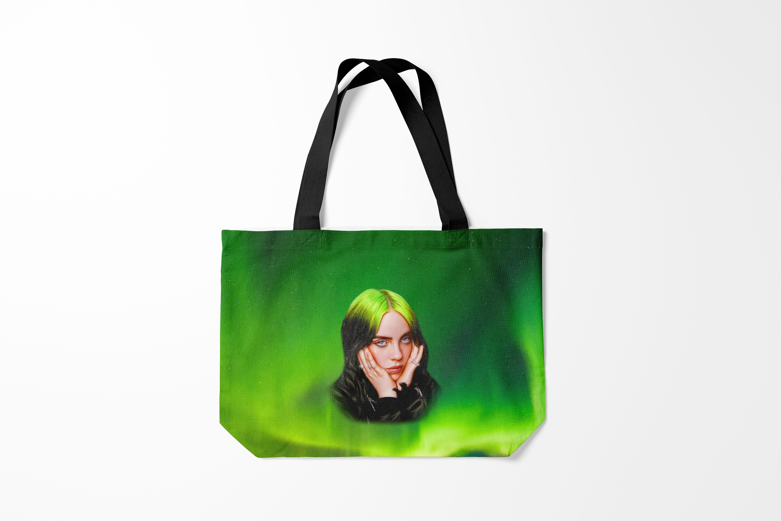 

Сумка шoппер унисекс Burnettie Billie Eilish Билли Айлиш, зеленый, Billie Eilish Билли Айлиш