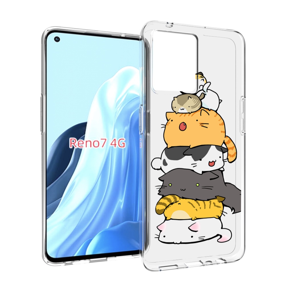 

Чехол MyPads много-маленьких-котиков для OPPO RENO 7 4G, Прозрачный, Tocco