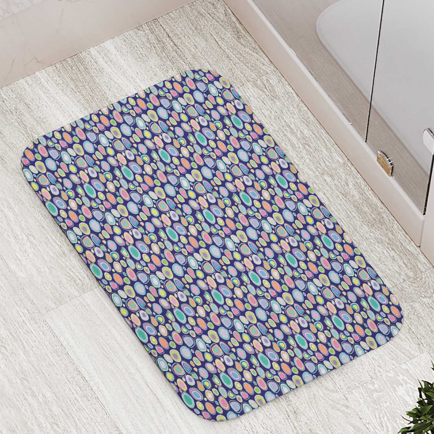 

Коврик JoyArty Абстрактные цветные камни для ванной сауны бассейна 77х52 см, Абстрактные цветные камни