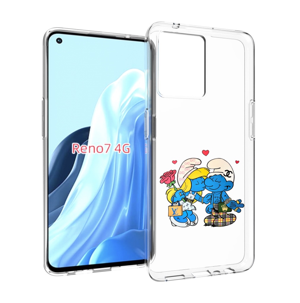

Чехол MyPads модные-смурфики для OPPO RENO 7 4G, Прозрачный, Tocco