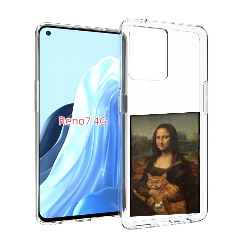 

Чехол MyPads монализа-с-котиком для OPPO RENO 7 4G, Прозрачный, Tocco