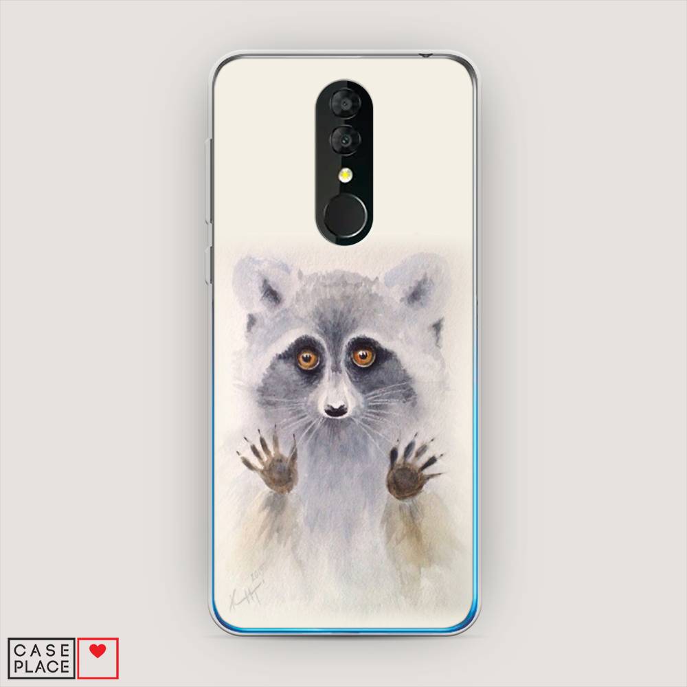 

Чехол на Alcatel 3 5053Y (2019) "Енот за стеклом", Бежевый;серый, 170550-4