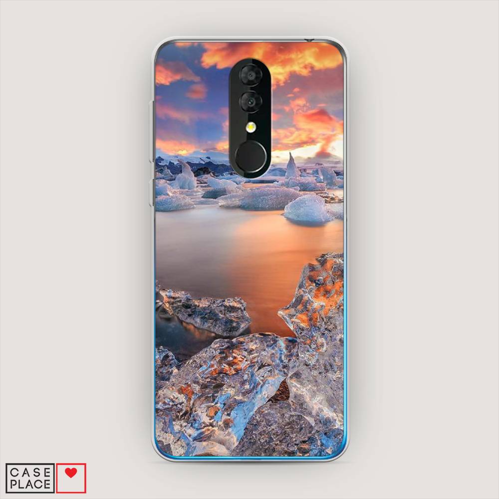 

Чехол на Alcatel 3 5053Y (2019) "Ледники", Синий;оранжевый, 170550-2