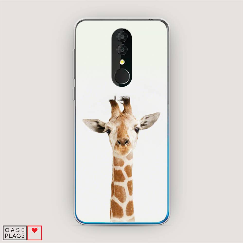 

Чехол на Alcatel 3 5053Y (2019) "Любопытный жираф", Бежевый;коричневый, 170550-1