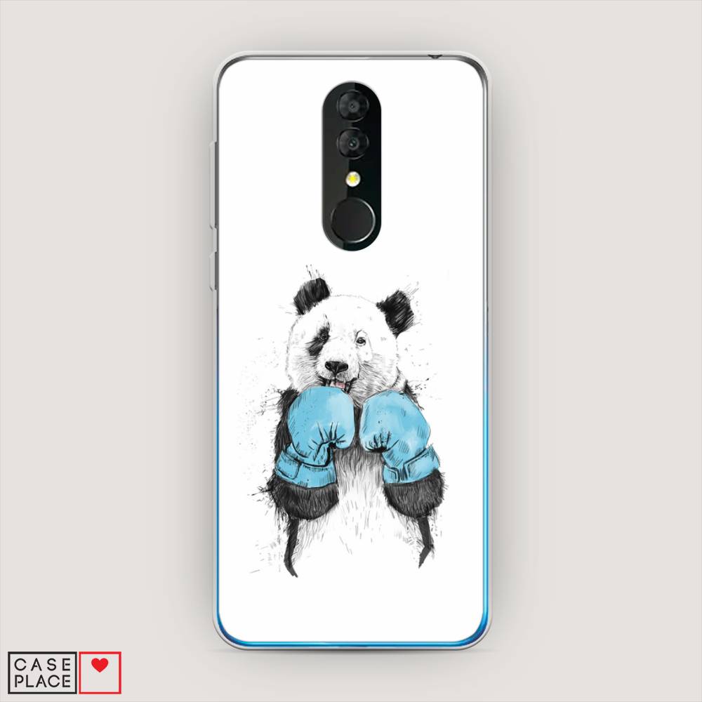 

Чехол на Alcatel 3 5053Y (2019) "Панда боксер", Голубой;белый;серый, 170550-1