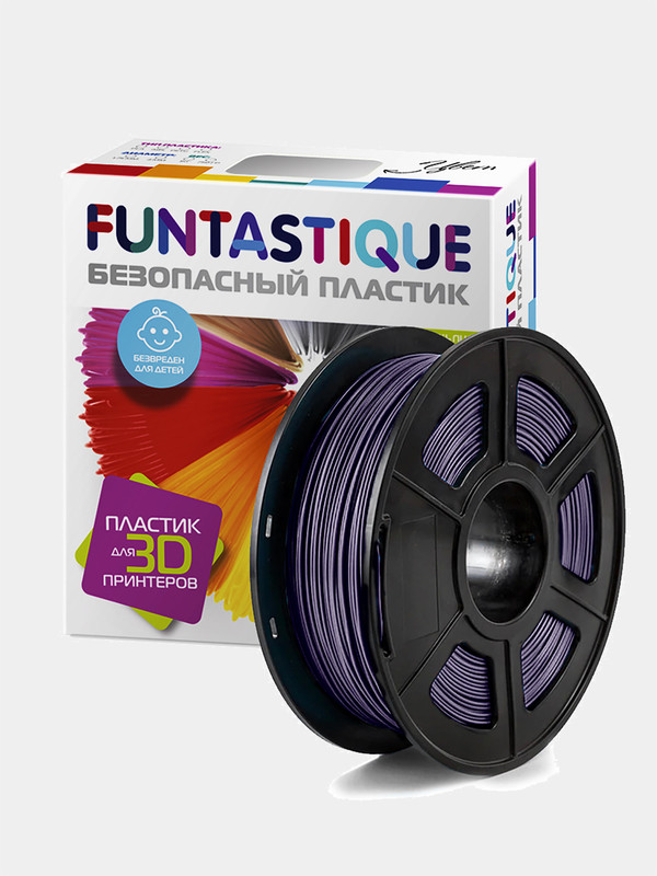 фото Пластик в катушке funtastique (petg,1.75 мм,1 кг), цвет фиолетовый