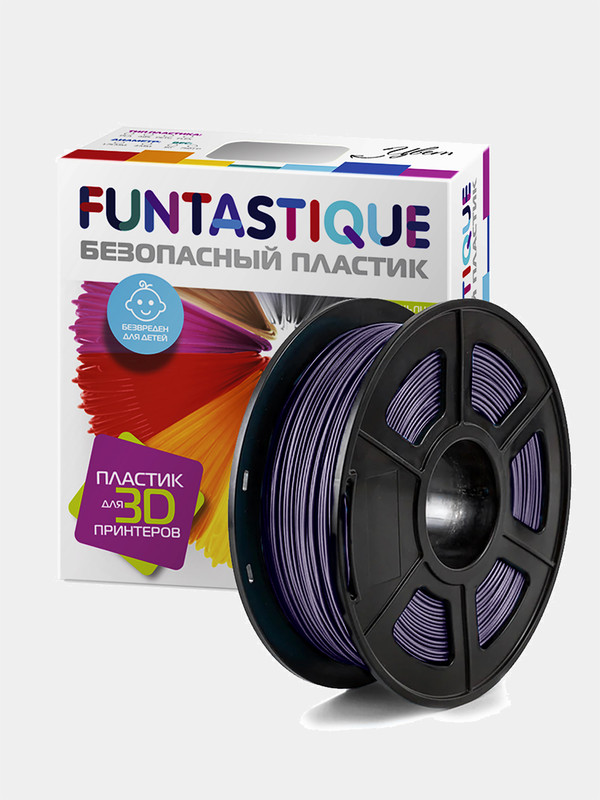 Пластик в катушке Funtastique (PETG,1.75 мм,1 кг), цвет Фиолетовый