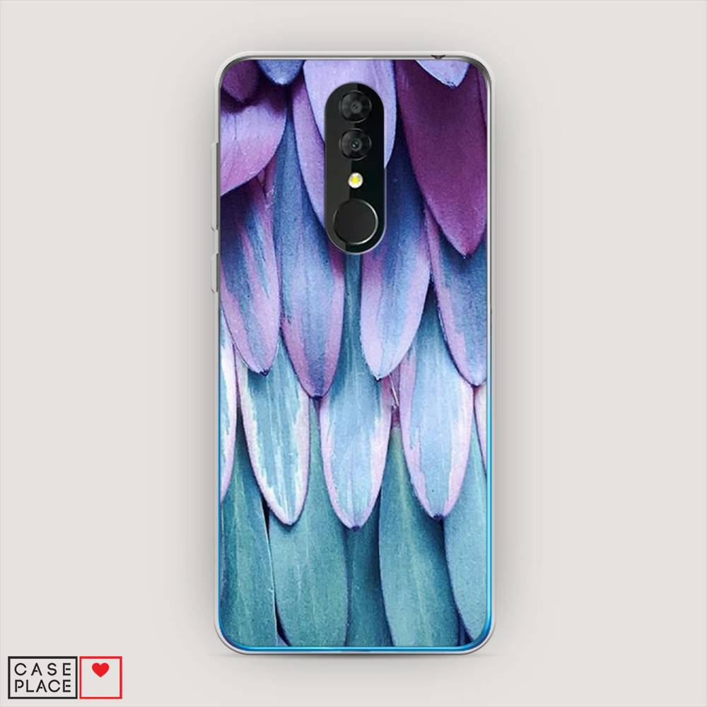 

Чехол на Alcatel 3 5053Y (2019) "Синее перо", Фиолетовый;голубой, 170550-3