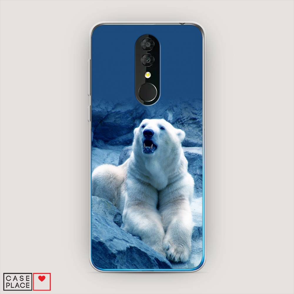 

Чехол на Alcatel 3 5053Y (2019) "Белый медведь", Голубой;белый, 170550-1