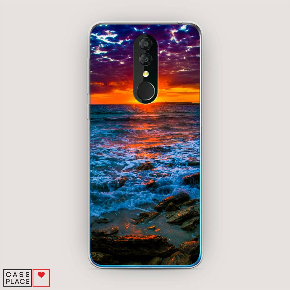 

Чехол на Alcatel 3 5053Y (2019) "Закат 1", Оранжевый;синий, 170550-2