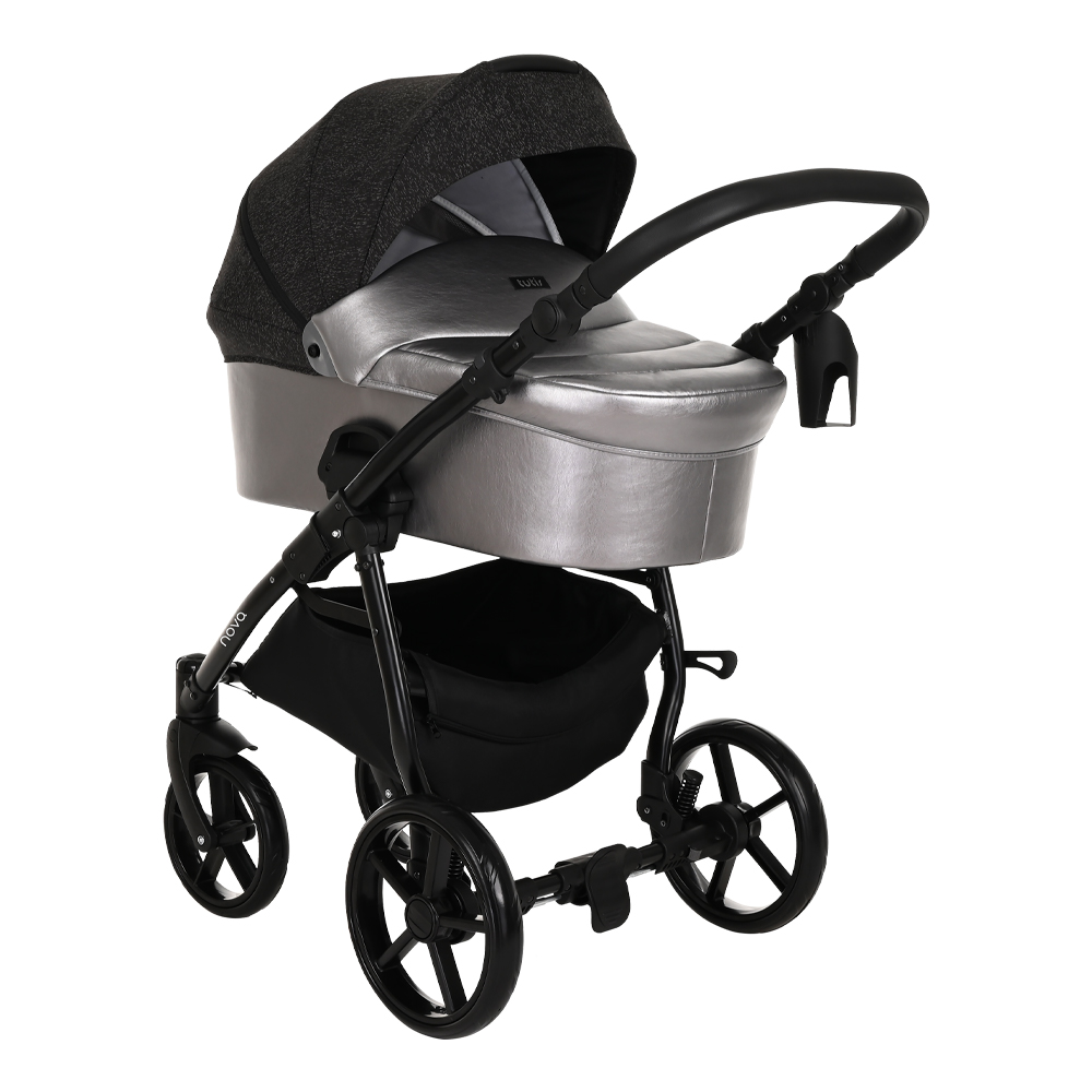 

Коляска 2 в 1 Tutis Novo Reflective кожа Pearl Metalic/Black Reflective Print, 2 в 1 Tutis Novo Reflective