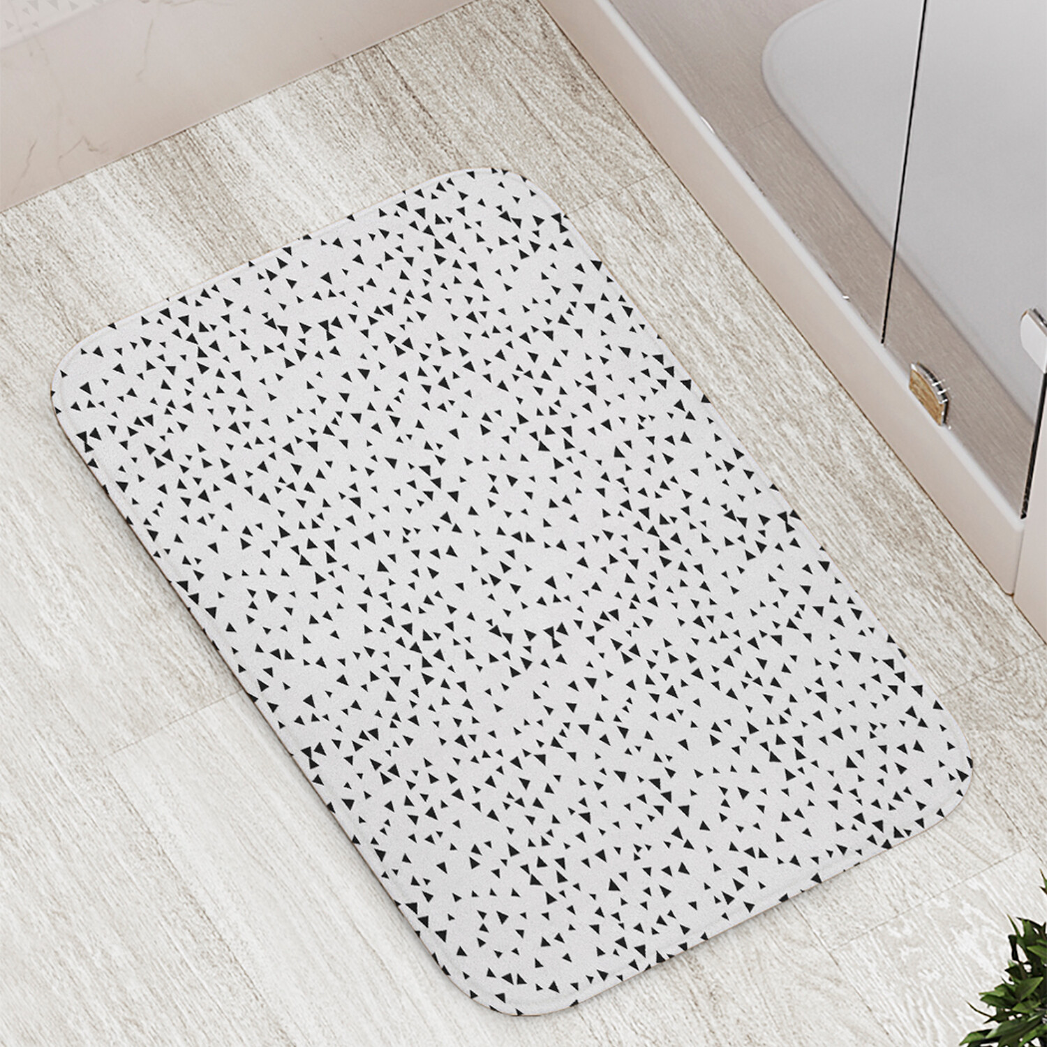 

Коврик JoyArty "Разбросанные треугольники" для ванной сауны бассейна 77х52 см, Разбросанные треугольники