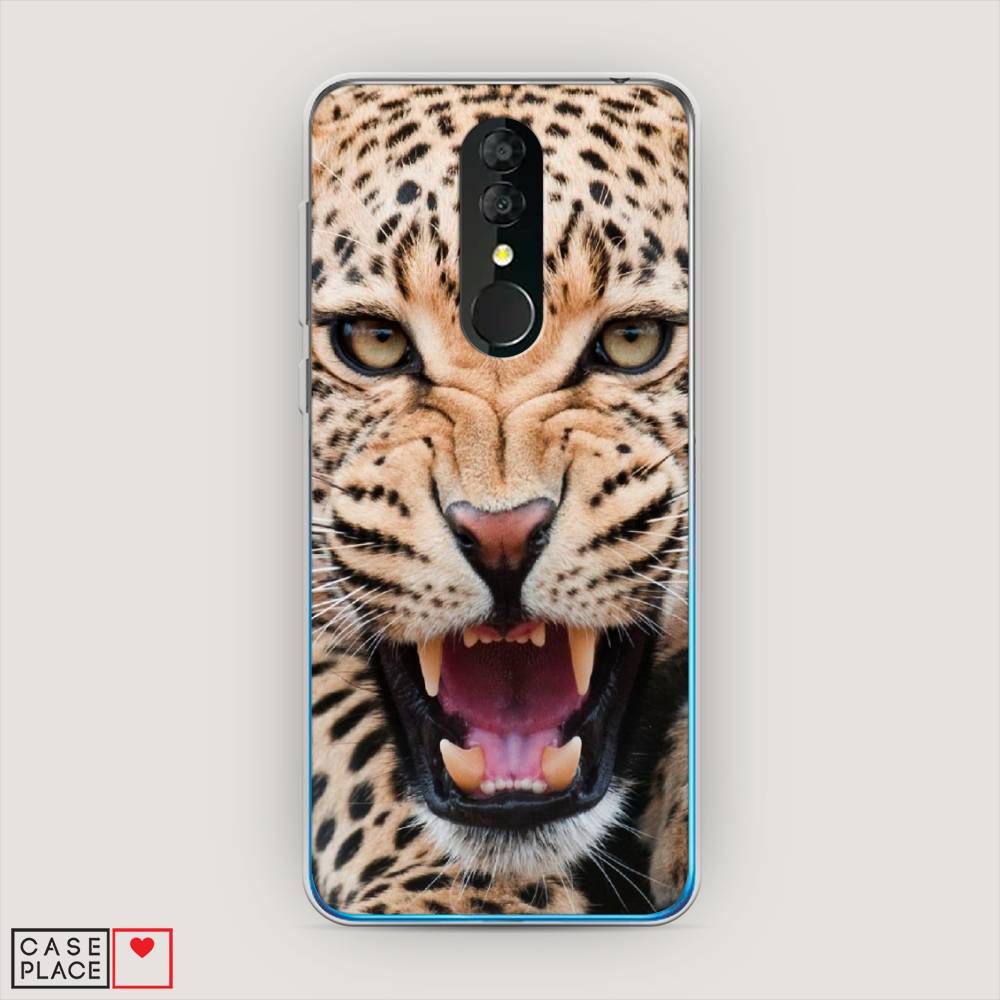 

Чехол на Alcatel 3 5053Y (2019) "Леопард 3d", Бежевый;черный, 170550-6