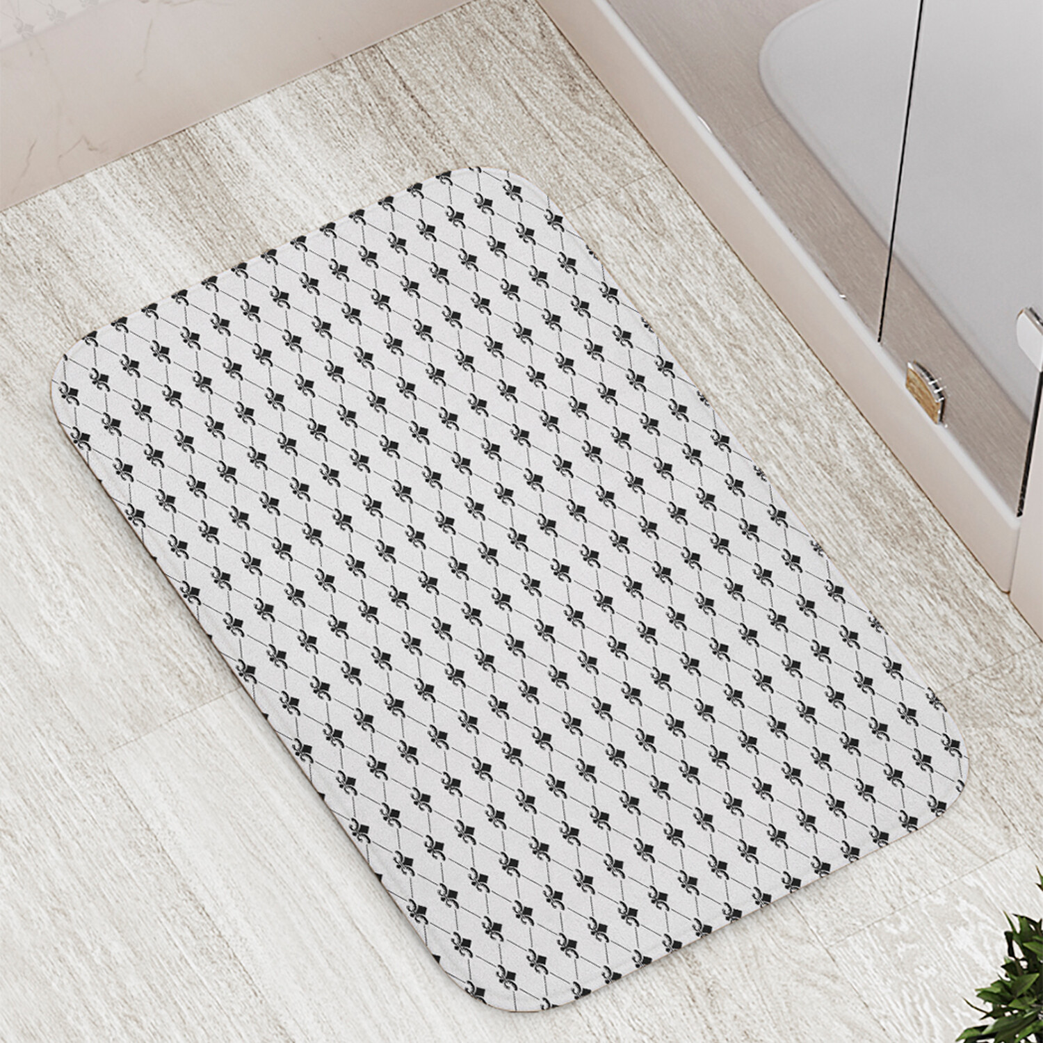 

Коврик противоскользящий JoyArty "Лилия в решетке" для ванной сауны бассейна 77х52 см, Лилия в решетке