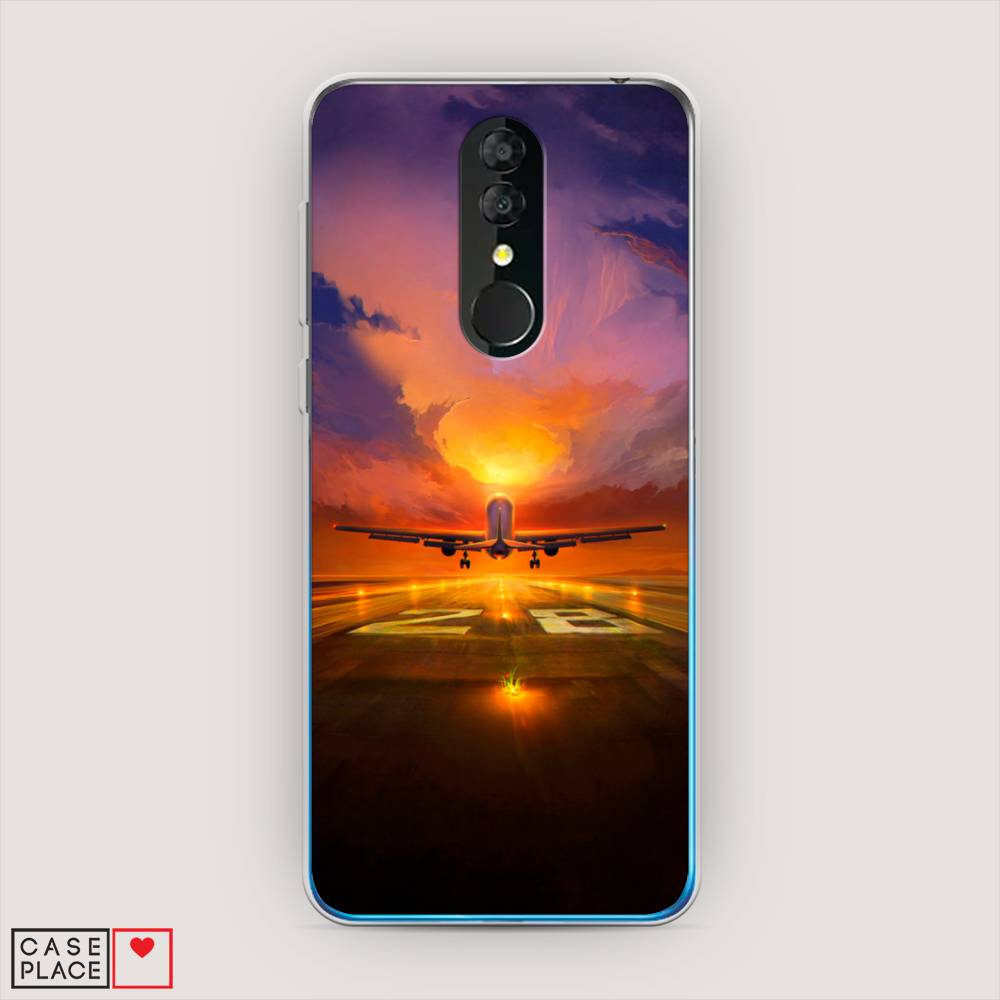 

Чехол на Alcatel 3 5053Y (2019) "Самолет на посадке", Оранжевый;синий, 170550-6