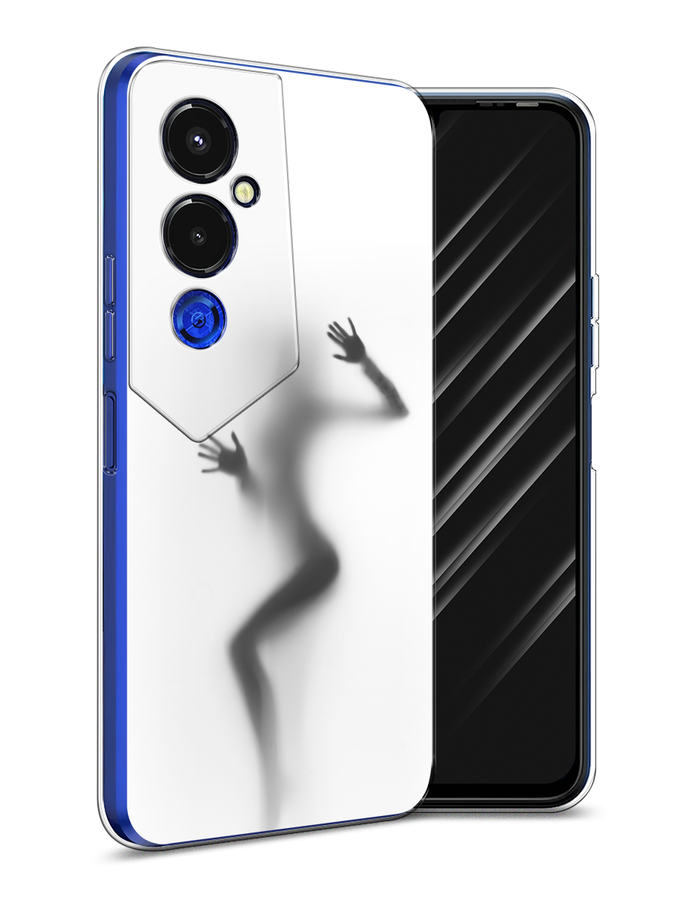 

Чехол Awog на Tecno Pova 4 pro / Техно Пова 4 Про "Девушка в душе", Серый;белый;черный