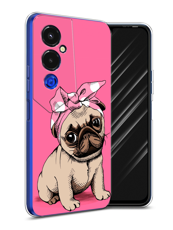 

Чехол Awog на Tecno Pova 4 pro / Техно Пова 4 Про "Dog Pin-Up", Розовый;бежевый