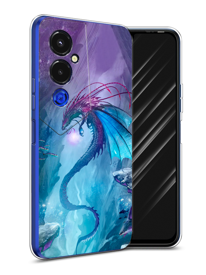 

Чехол Awog на Tecno Pova 4 pro / Техно Пова 4 Про "Водный дракон", Голубой;фиолетовый;синий