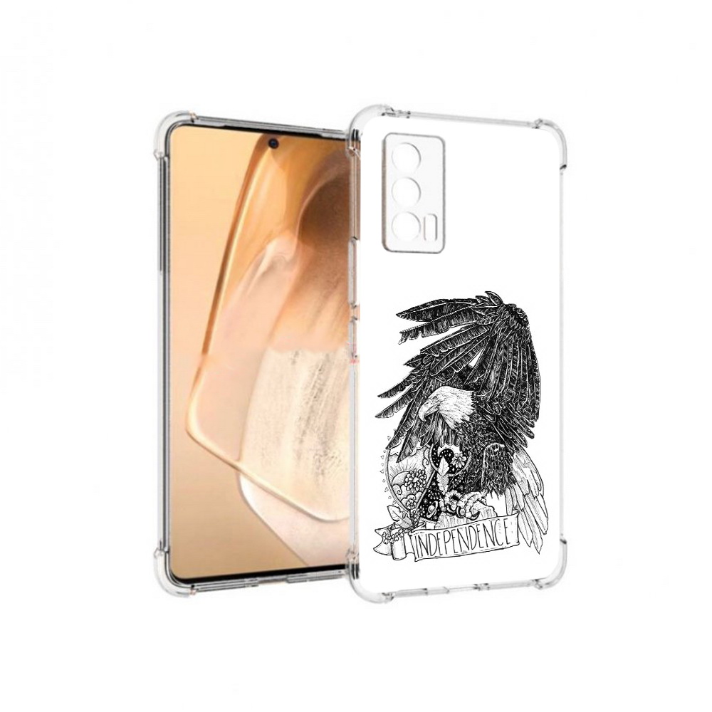 

Чехол MyPads Tocco для Vivo iQOO Neo 5 черно белый сокол (PT226960.398.688), Прозрачный, Tocco
