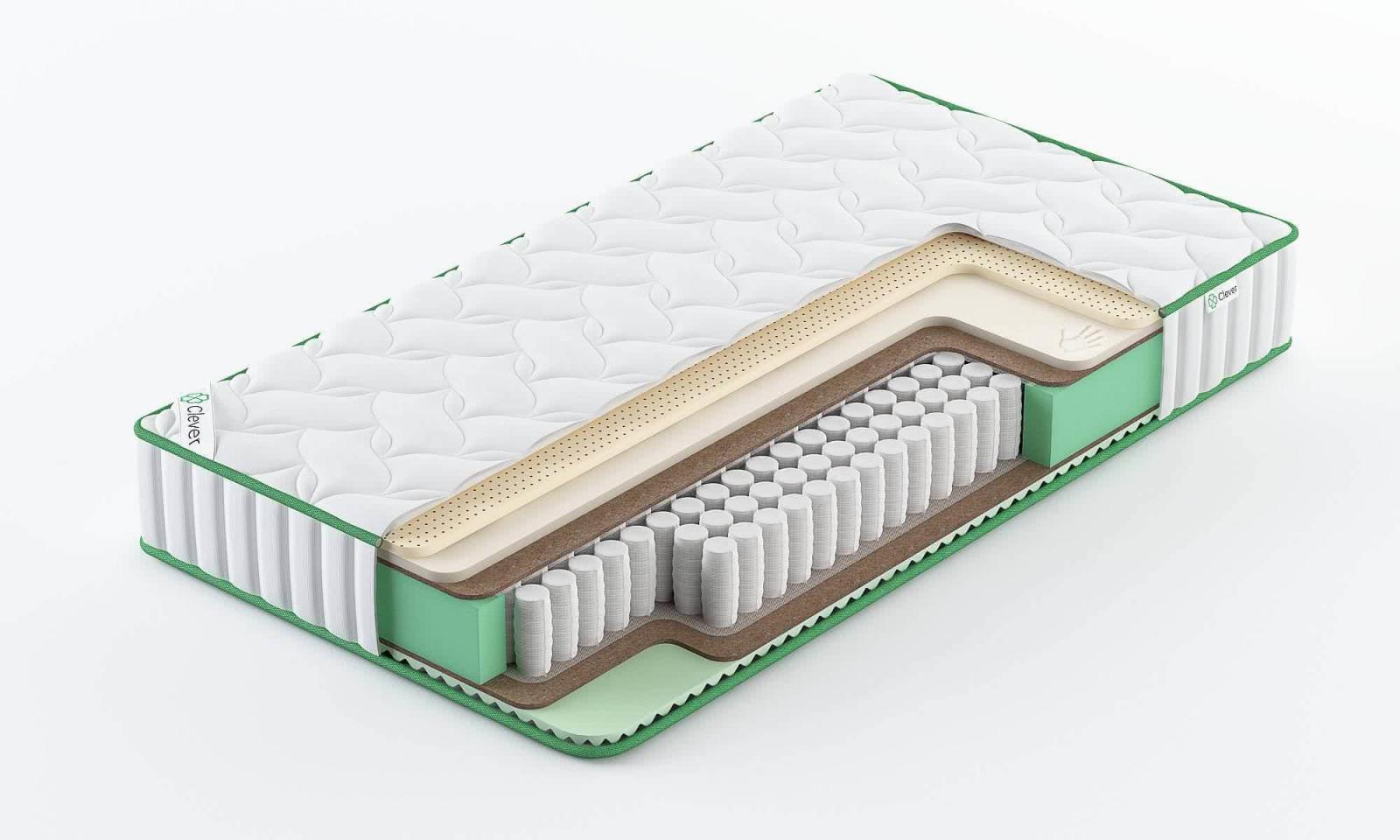 

Матрас Clever Leaf Hard 225x205, Белый, Leaf Hard