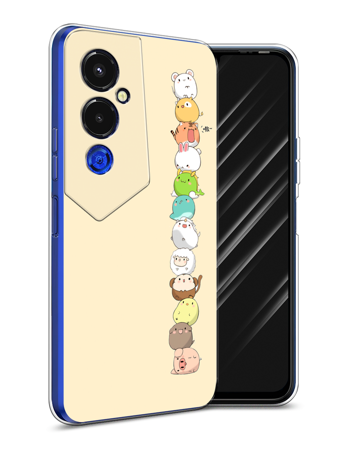 

Чехол Awog на Tecno Pova 4 pro / Техно Пова 4 Про "Питомцы Чиби", Желтый