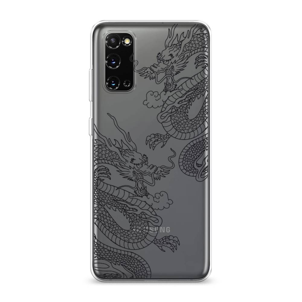

Чехол на Samsung Galaxy S20 "Два китайских дракона", Серый;черный, 29250-1