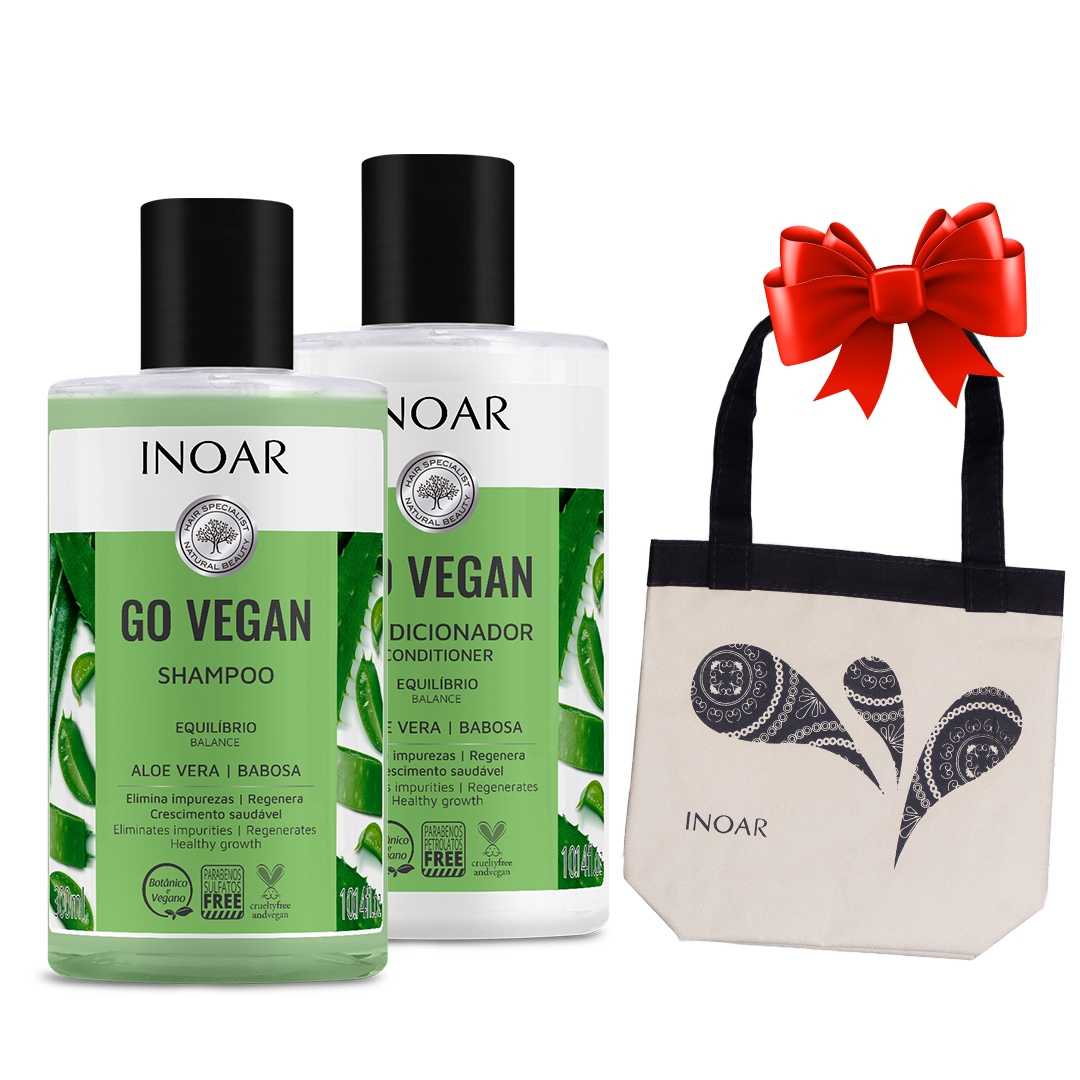 фото Шампунь и кондиционер inoar go vegan алоэ: balance 2х300 мл