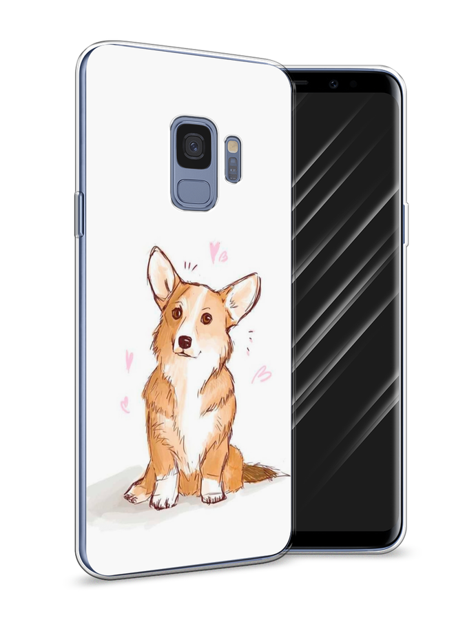 

Чехол Awog на Samsung Galaxy S9 "Корги любовь", Бежевый;белый, 25750-1
