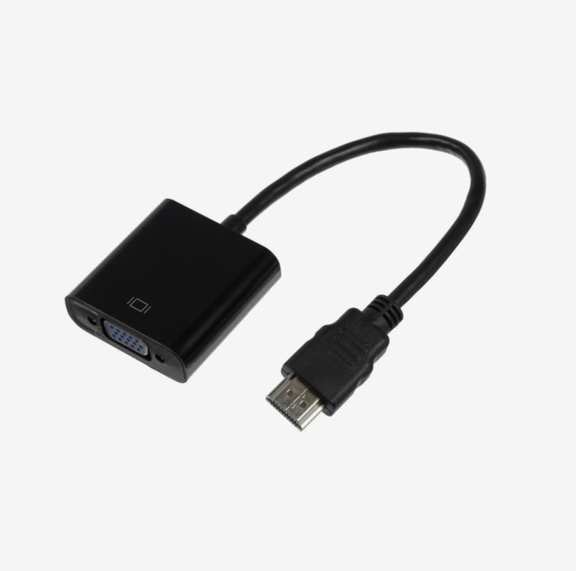 

Переходник LuazON PL-001, HDMI-VGA, провод 0.2 м, чёрный, Черный