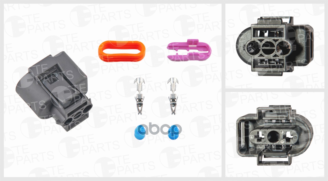 TEPARTS 7743202 Разъём 2х контактный комплектация 2-pin 2 уплотнения фиксатор уплотне 1167₽