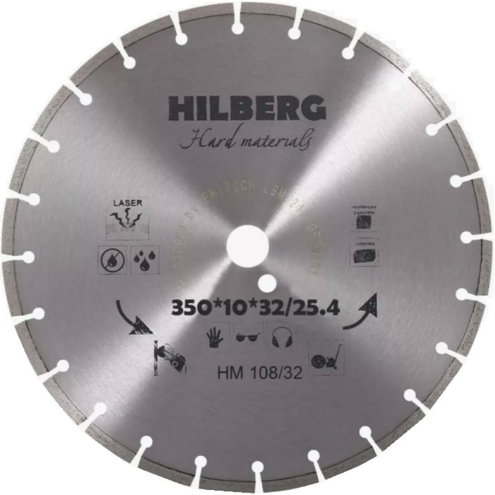 фото Hilberg диск алмазный отрезной 35032/25,412 hard materials лазер hm108/32 nobrand