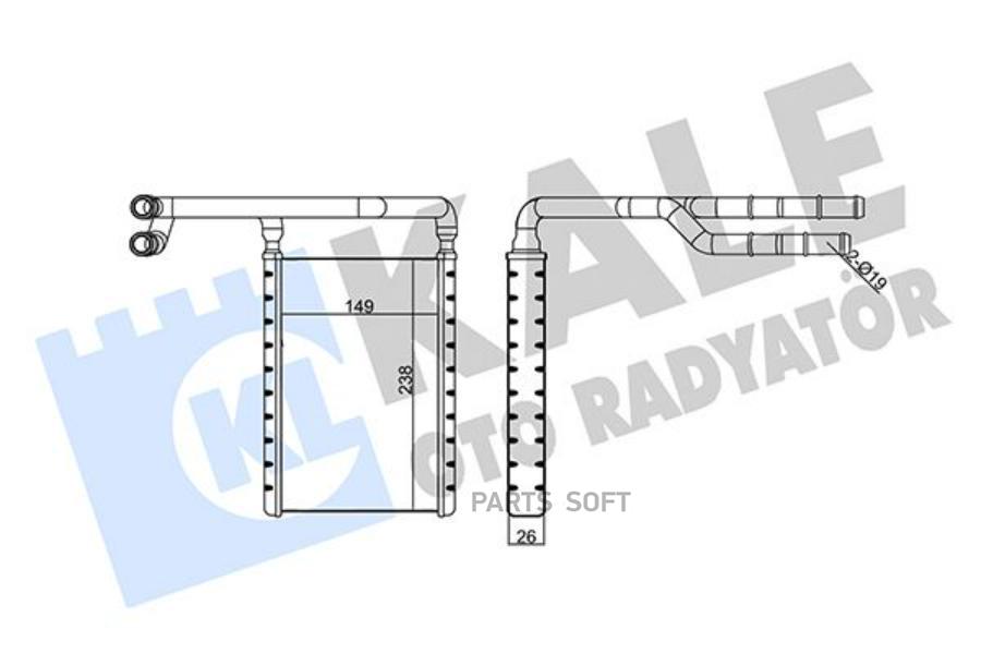 

Радиатор Отопителя Ford Tourneo Custom/ Transit Custom/ Transit Heater KALE арт. 355205