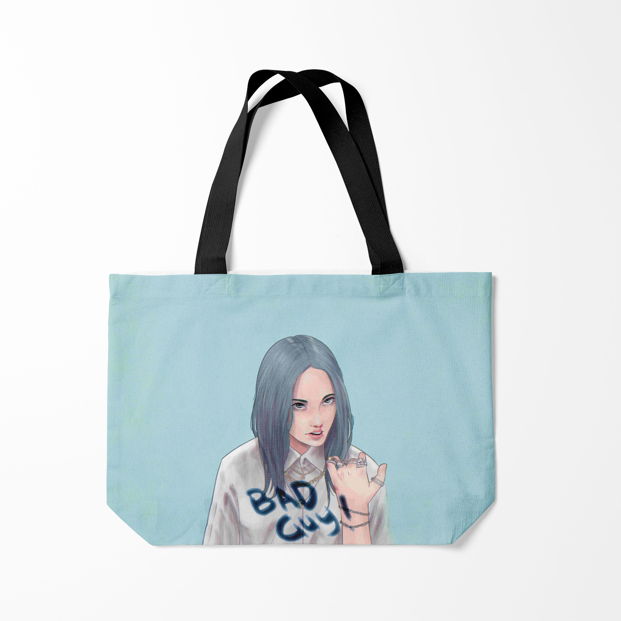 

Сумка шoппер унисекс Burnettie Billie Eilish, голубой, Billie Eilish