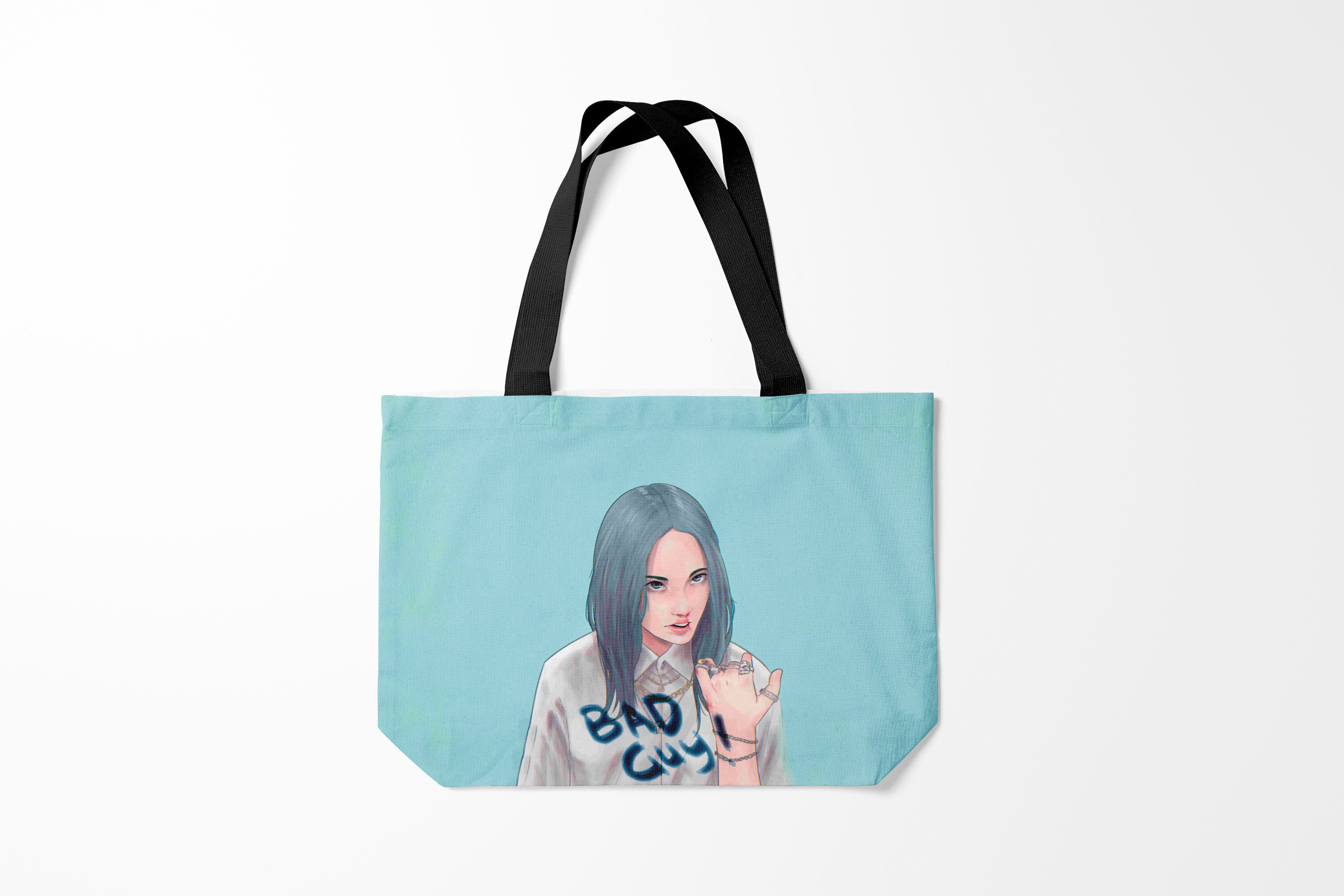 

Сумка шoппер унисекс Burnettie Billie Eilish, голубой, Billie Eilish