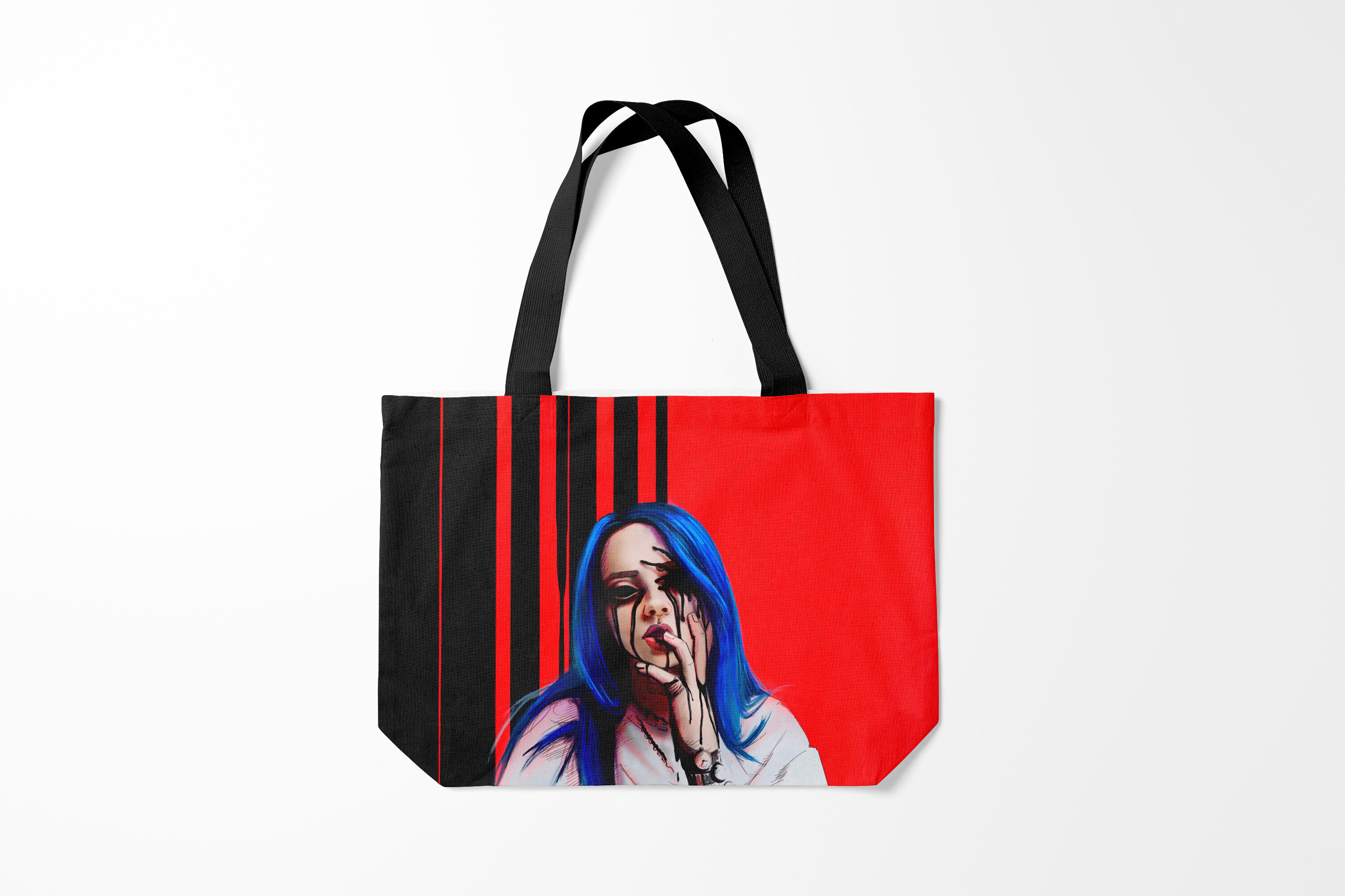 

Сумка шoппер унисекс Burnettie Billie Eilish, черный; красный, Billie Eilish