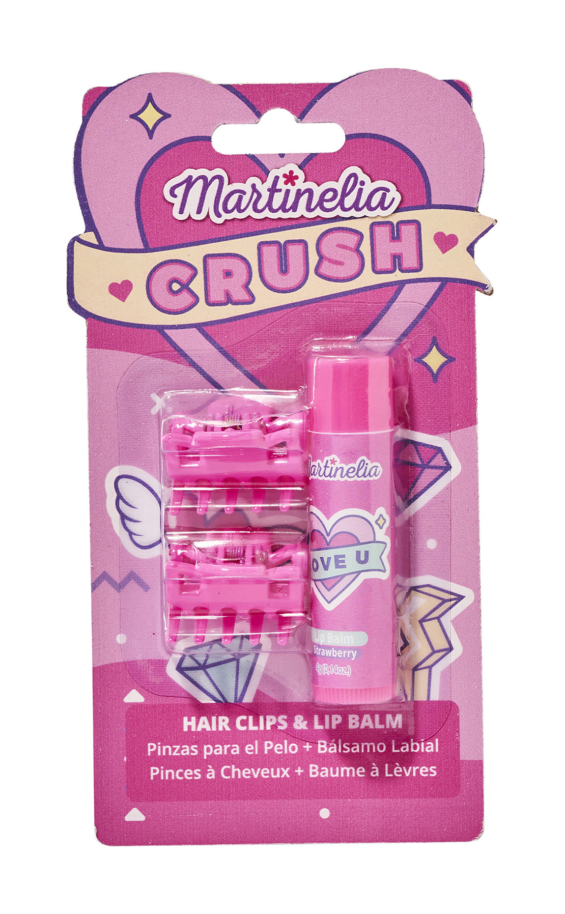 фото Набор детской косметики martinelia crush hair clips & lip balm strawberry 3 предмета 11101