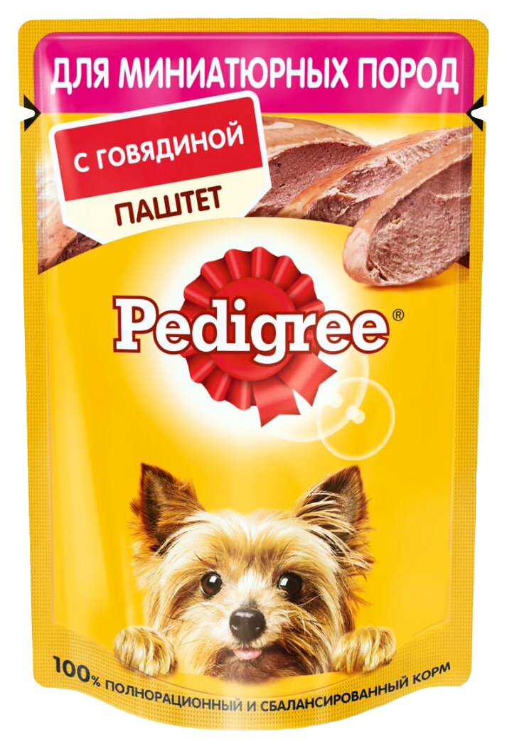 

Влажный корм для собак Pedigree с говядиной, для маленьких пород, 24 шт по 85 г