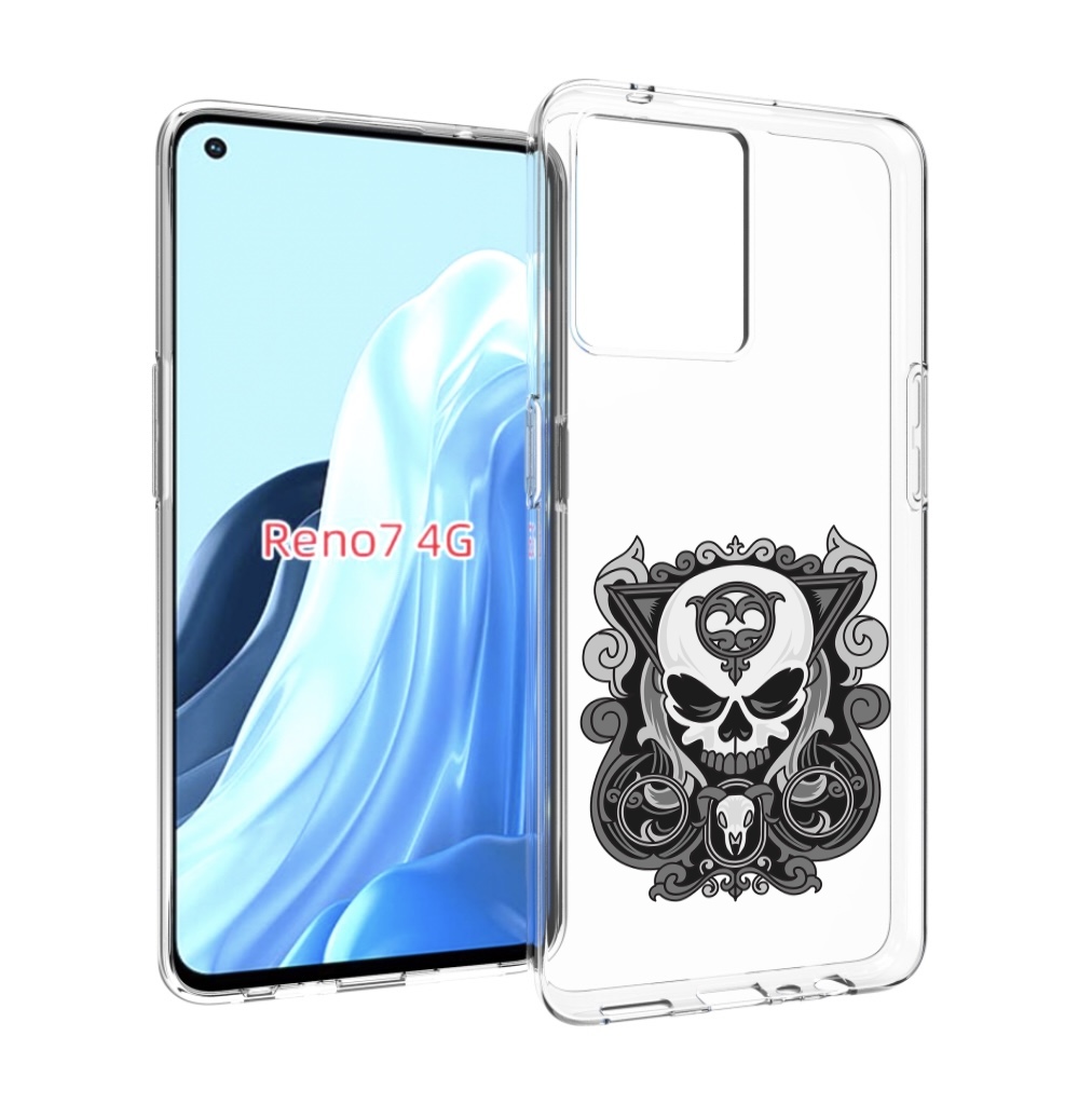 

Чехол MyPads орнамент-на-черепе для OPPO RENO 7 4G, Прозрачный, Tocco