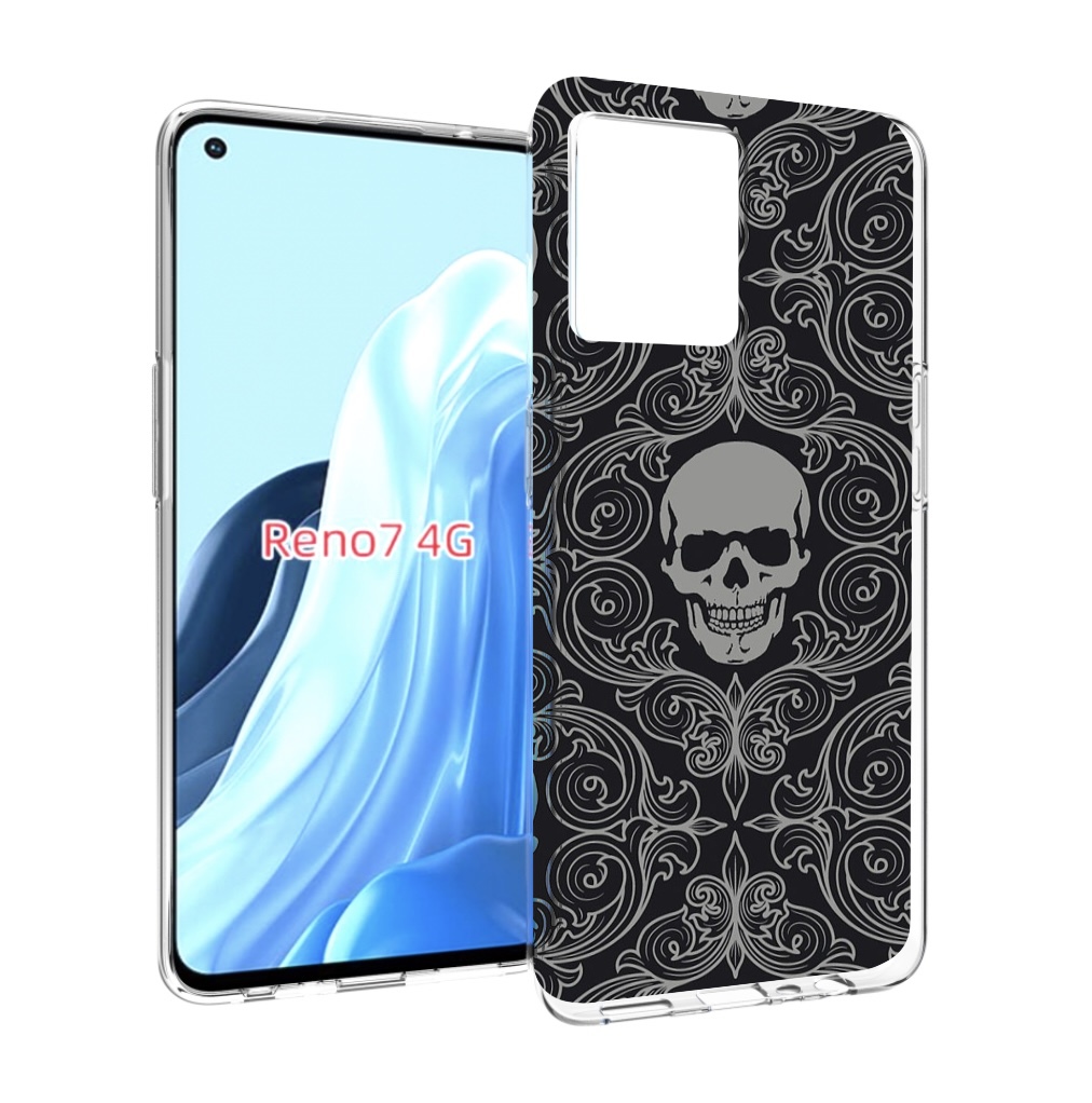 

Чехол MyPads орнамент-черепов для OPPO RENO 7 4G, Прозрачный, Tocco