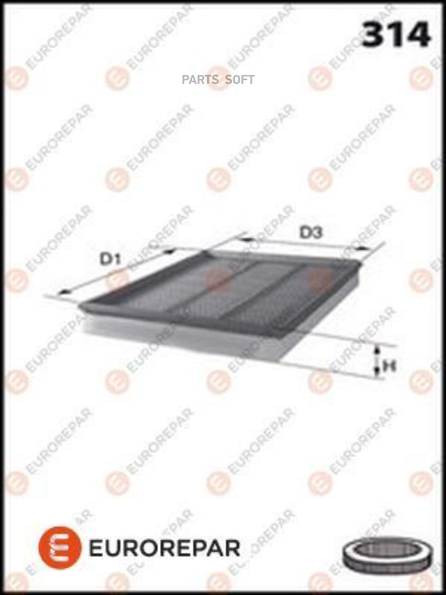 

EUROREPAR 1616249380 Фильтр воздушный DAEWOO REXTON (GAB) 2.9TD 02 1шт