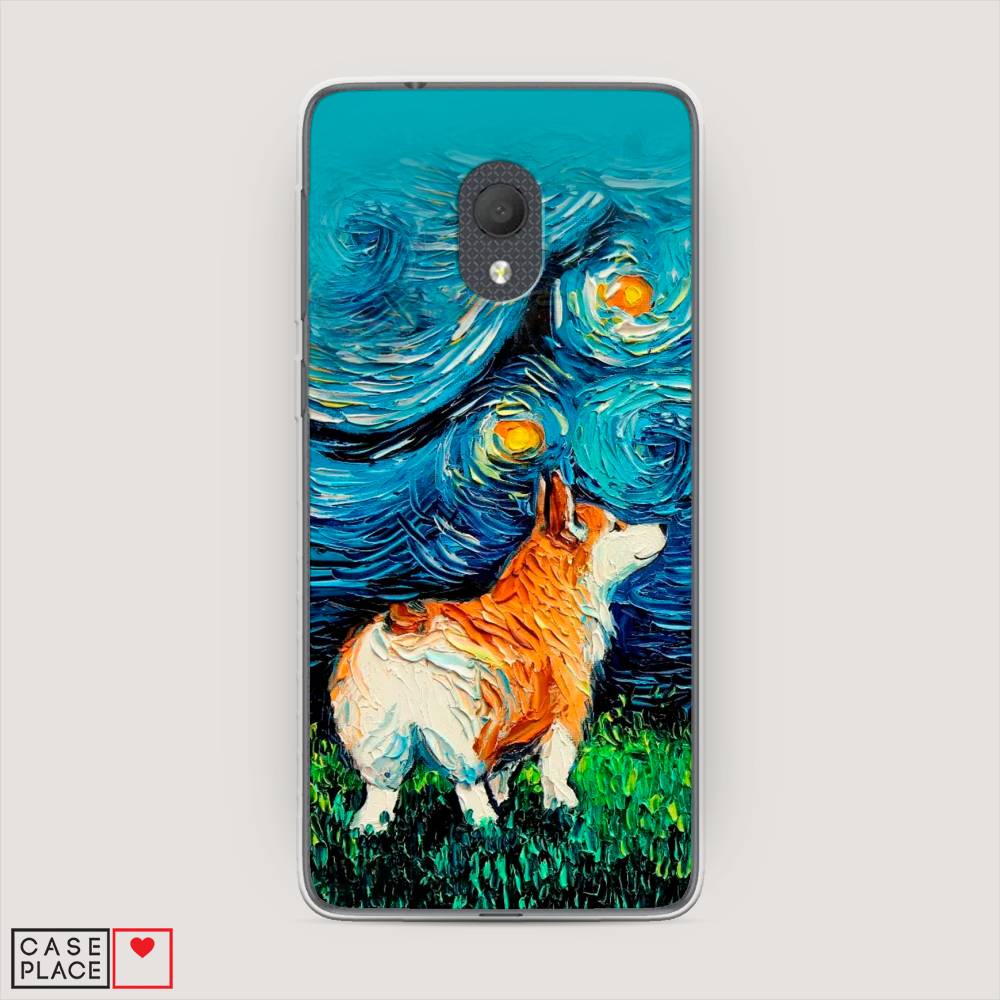 

Чехол на Alcatel 1C 5003D (2019) Корги звёздная ночь, Коричневый;белый;зеленый, 170650-1