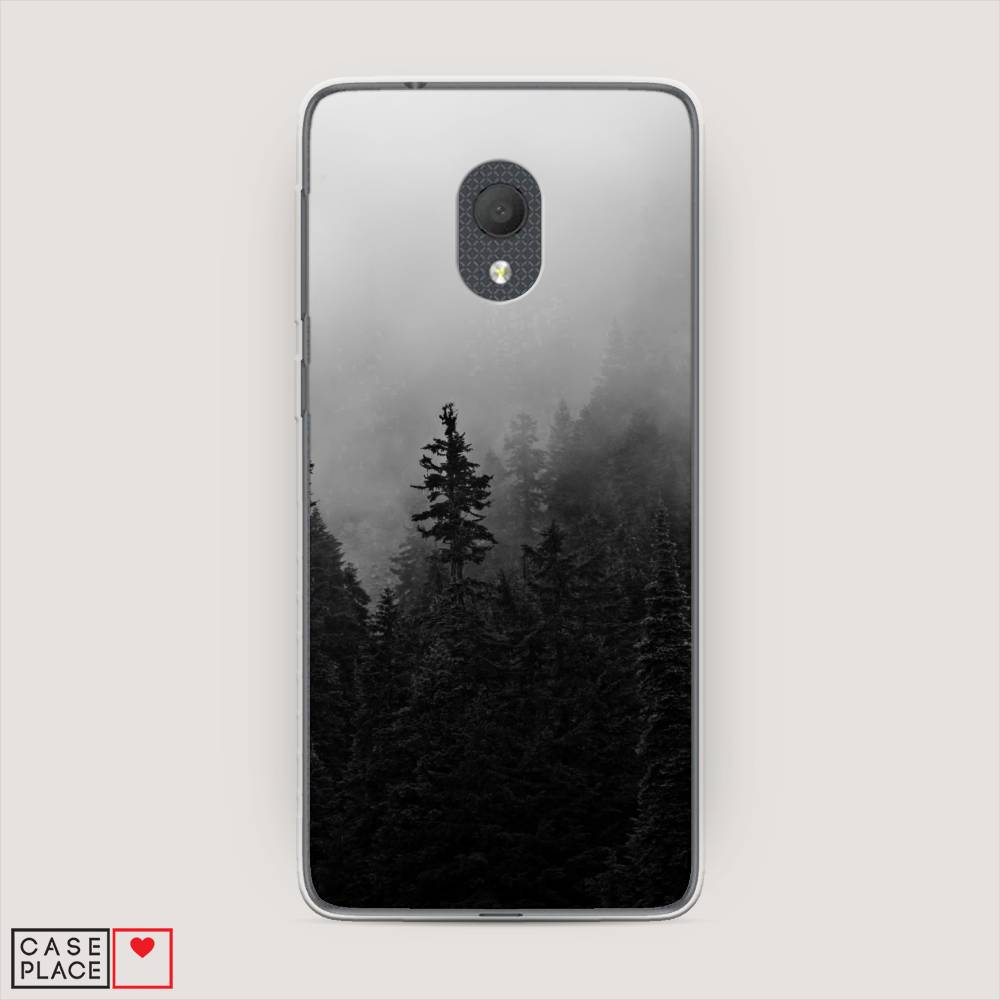 

Чехол на Alcatel 1C 5003D (2019) "Туманный лес", Серый;черный, 170650-2